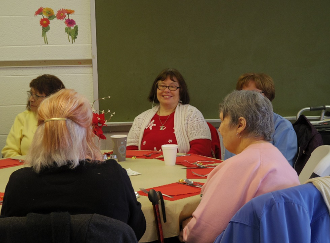 Fellowship before lunch.